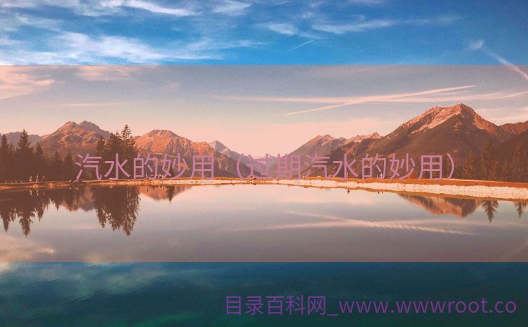 汽水的妙用（过期汽水的妙用）