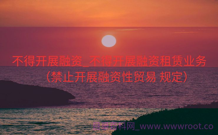 不得开展融资_不得开展融资租赁业务（禁止开展融资性贸易 规定）