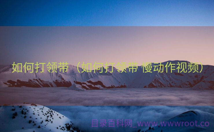 如何打领带（如何打领带 慢动作视频）