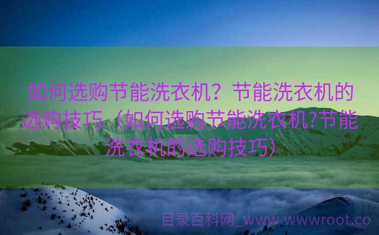 如何选购节能洗衣机？节能洗衣机的选购技巧（如何选购节能洗衣机?节能洗衣机的选购技巧）