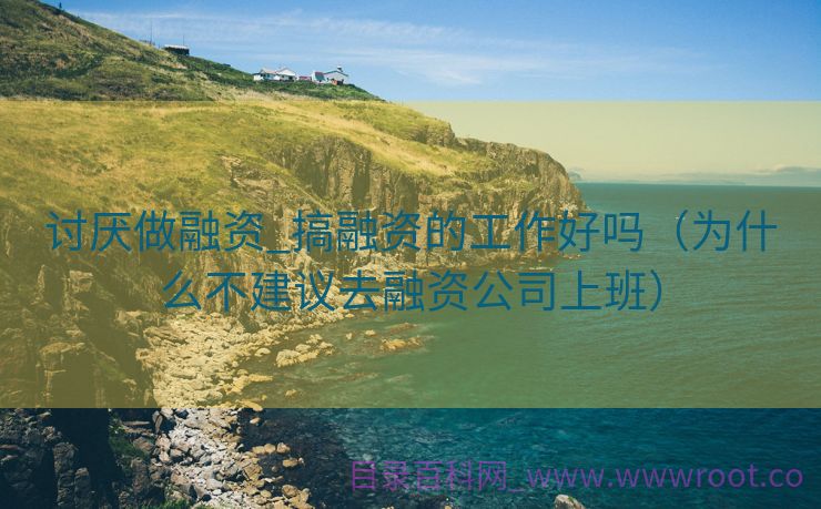 讨厌做融资_搞融资的工作好吗（为什么不建议去融资公司上班）