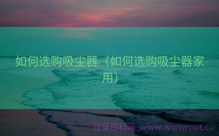 如何选购吸尘器（如何选购吸尘器家用）