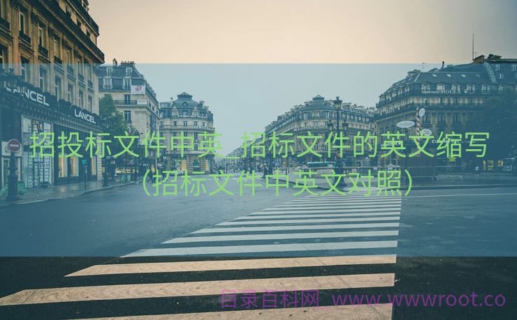招投标文件中英_招标文件的英文缩写（招标文件中英文对照）