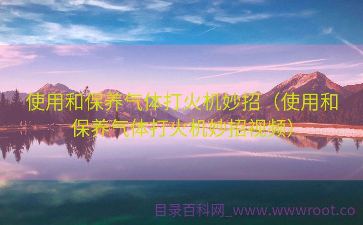 使用和保养气体打火机妙招（使用和保养气体打火机妙招视频）