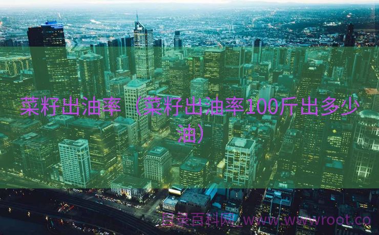 菜籽出油率（菜籽出油率100斤出多少油）