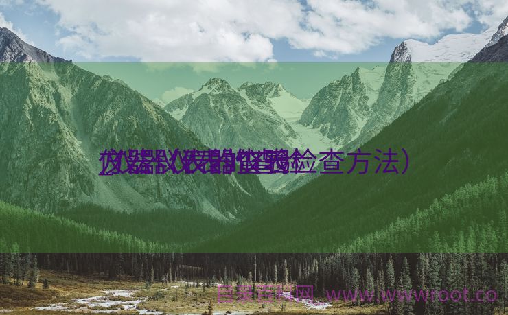 仪器仪表的查验
_仪器仪表的查验
方法（仪器仪表检查方法）