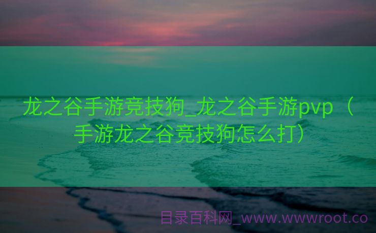 龙之谷手游竞技狗_龙之谷手游pvp（手游龙之谷竞技狗怎么打）