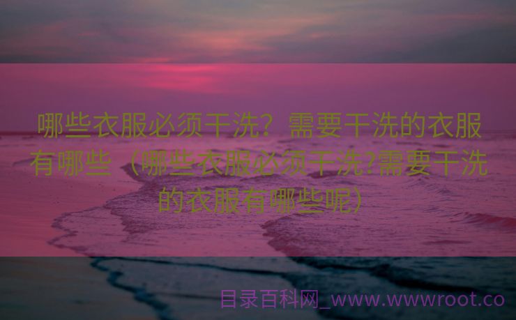 哪些衣服必须干洗？需要干洗的衣服有哪些（哪些衣服必须干洗?需要干洗的衣服有哪些呢）