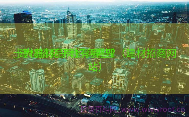 十大建材品牌招商署理
_建材招商平台有哪些?（建材招商网站）