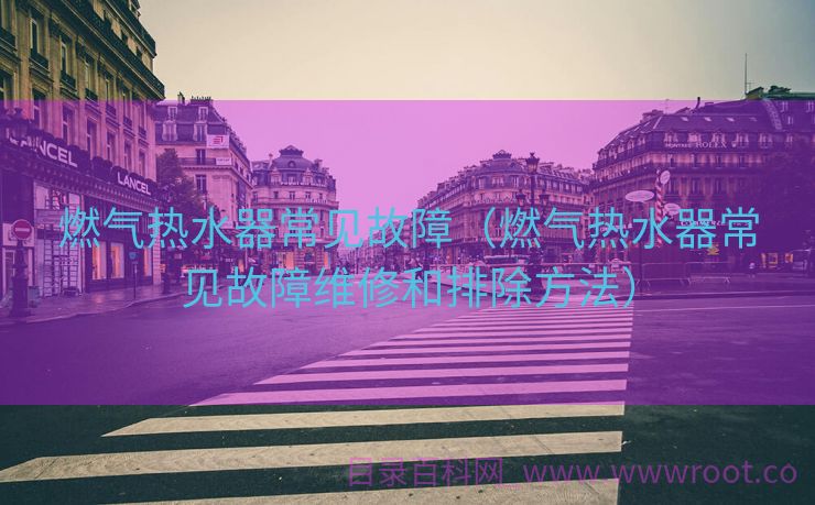 燃气热水器常见故障（燃气热水器常见故障维修和排除方法）
