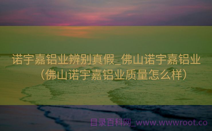 诺宇嘉铝业辨别真假_佛山诺宇嘉铝业（佛山诺宇嘉铝业质量怎么样）