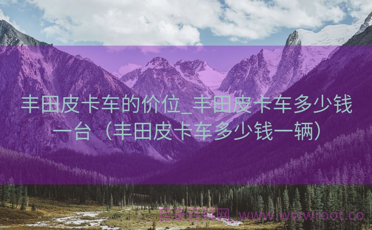 丰田皮卡车的价位_丰田皮卡车多少钱一台（丰田皮卡车多少钱一辆）