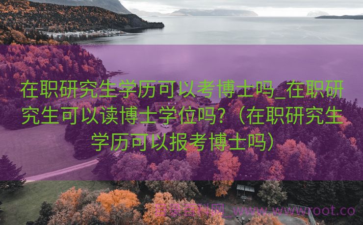 在职研究生学历可以考博士吗_在职研究生可以读博士学位吗?（在职研究生学历可以报考博士吗）