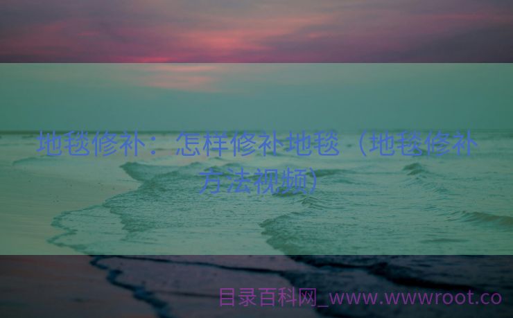 地毯修补：怎样修补地毯（地毯修补方法视频）
