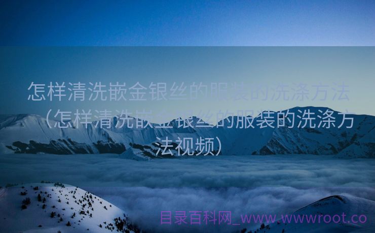 怎样清洗嵌金银丝的服装的洗涤方法（怎样清洗嵌金银丝的服装的洗涤方法视频）