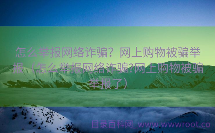 怎么举报网络诈骗？网上购物被骗举报（怎么举报网络诈骗?网上购物被骗举报了）