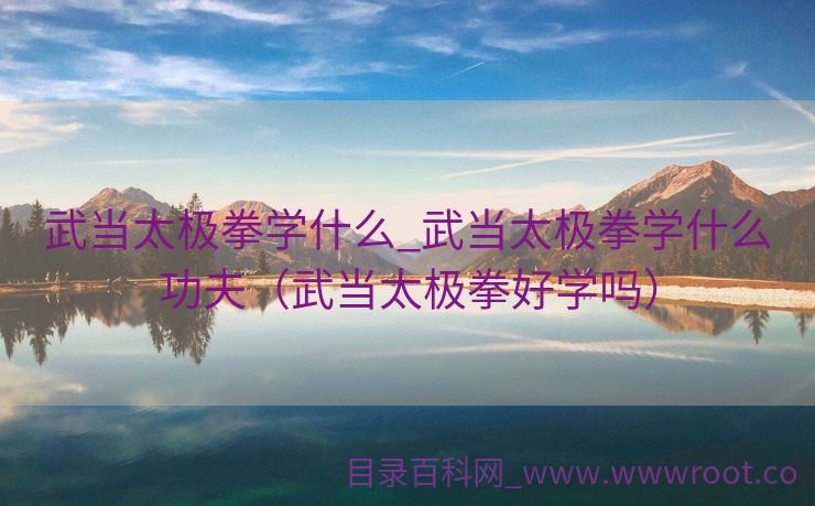 武当太极拳学什么_武当太极拳学什么功夫（武当太极拳好学吗）