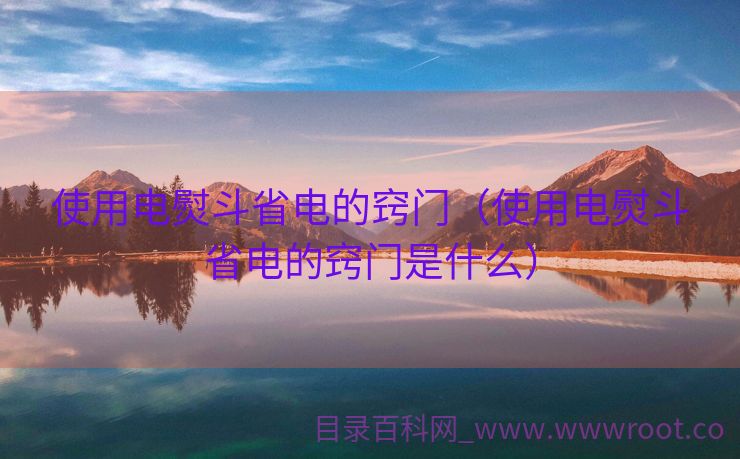 使用电熨斗省电的窍门（使用电熨斗省电的窍门是什么）