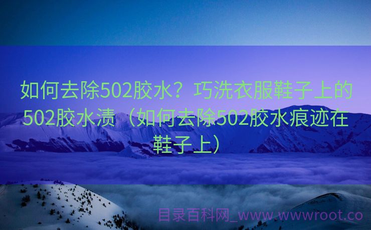如何去除502胶水？巧洗衣服鞋子上的502胶水渍（如何去除502胶水痕迹在鞋子上）