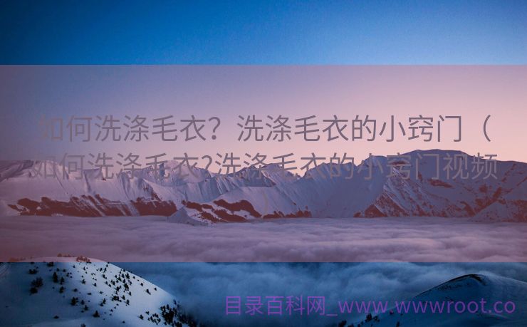 如何洗涤毛衣？洗涤毛衣的小窍门（如何洗涤毛衣?洗涤毛衣的小窍门视频）