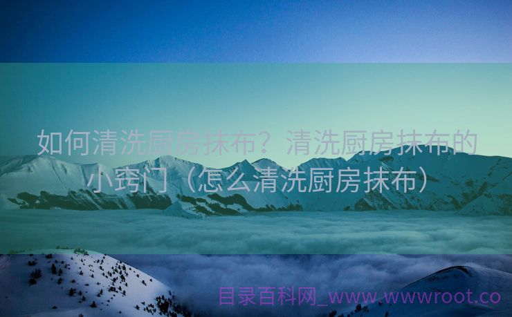 如何清洗厨房抹布？清洗厨房抹布的小窍门（怎么清洗厨房抹布）