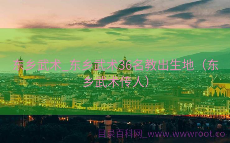 东乡武术_东乡武术36名教出生地（东乡武术传人）