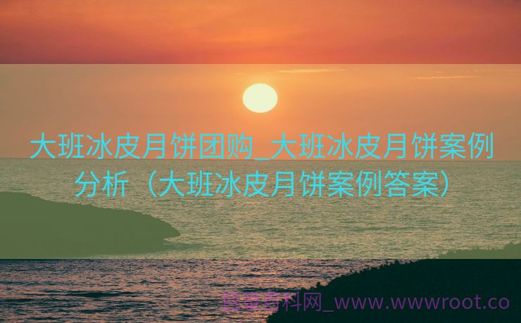 大班冰皮月饼团购_大班冰皮月饼案例分析（大班冰皮月饼案例答案）