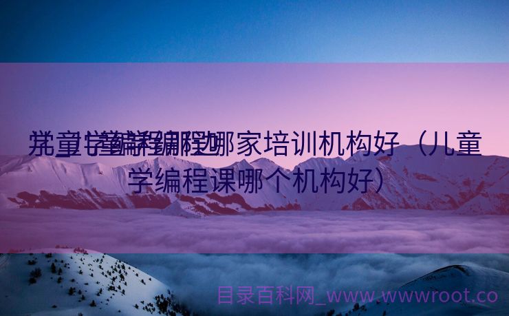 儿童学编程那边
学_儿童学编程哪家培训机构好（儿童学编程课哪个机构好）