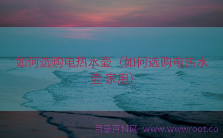 如何选购电热水壶（如何选购电热水壶 家用）