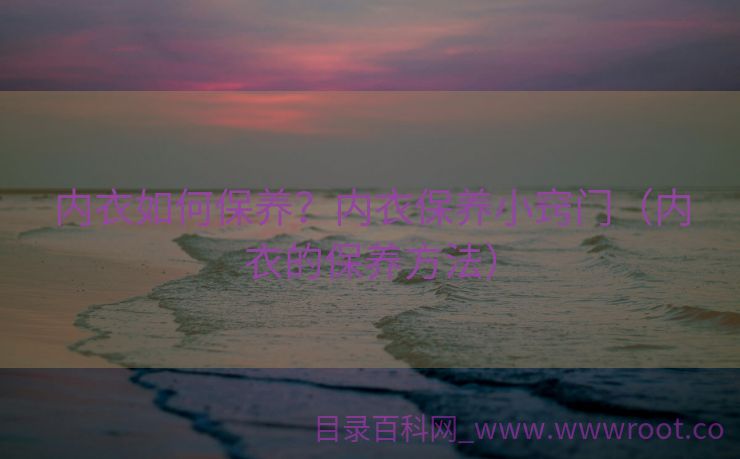 内衣如何保养？内衣保养小窍门（内衣的保养方法）