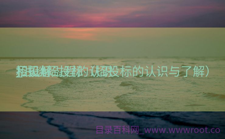 招投标过程的认识

和见解
_浅谈招投标（招投标的认识与了解）