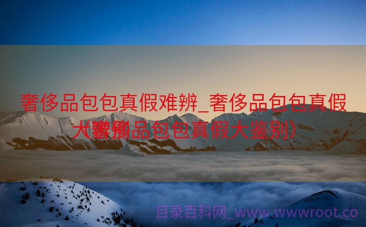 奢侈品包包真假难辨_奢侈品包包真假大辨别
（奢侈品包包真假大鉴别）