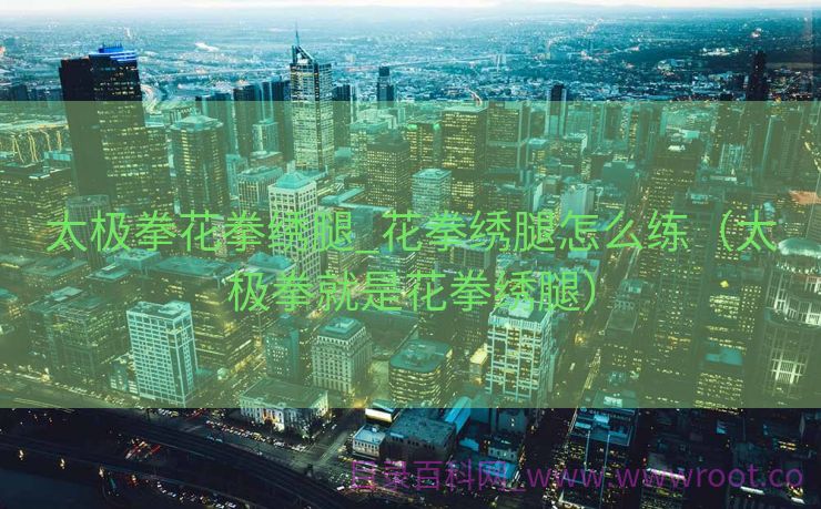太极拳花拳绣腿_花拳绣腿怎么练（太极拳就是花拳绣腿）