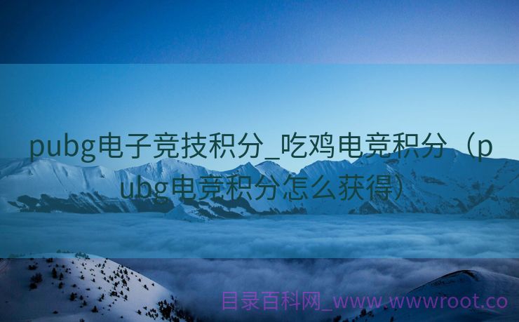 pubg电子竞技积分_吃鸡电竞积分（pubg电竞积分怎么获得）
