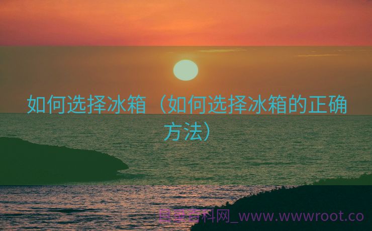 如何选择冰箱（如何选择冰箱的正确方法）