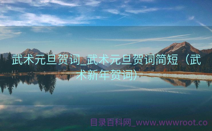 武术元旦贺词_武术元旦贺词简短（武术新年贺词）