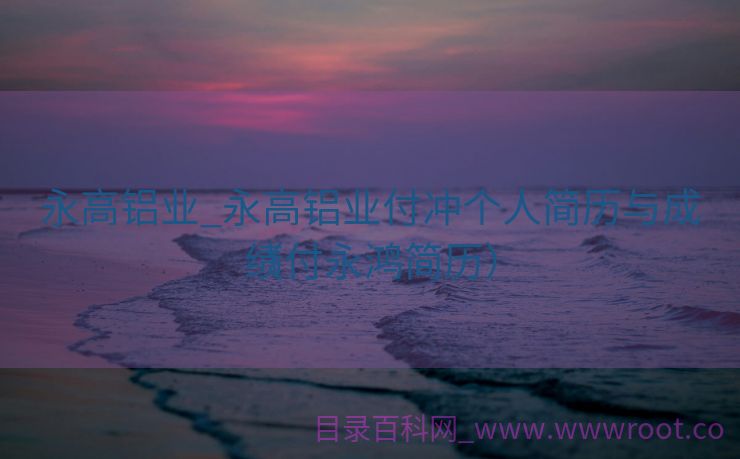 永高铝业_永高铝业付冲个人简历与成绩
（付永鸿简历）