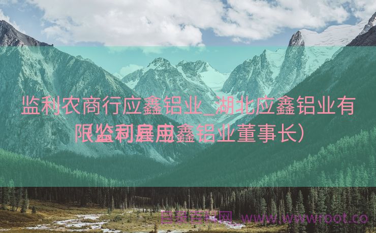 监利农商行应鑫铝业_湖北应鑫铝业有限公司雇用
（监利县应鑫铝业董事长）