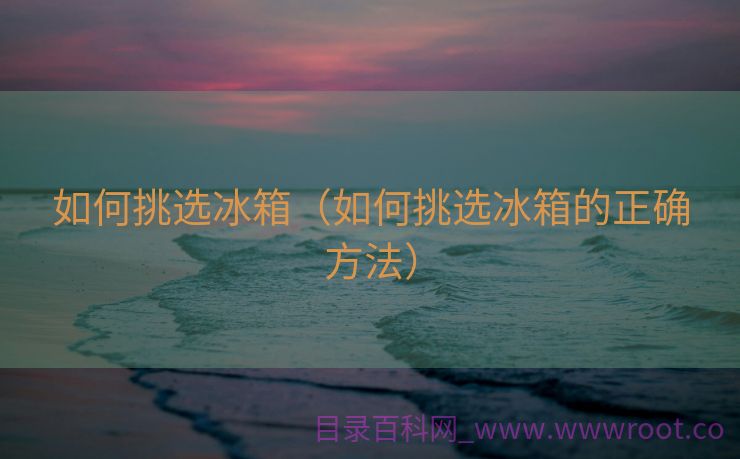 如何挑选冰箱（如何挑选冰箱的正确方法）