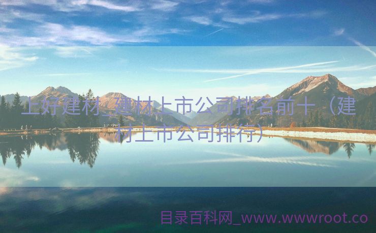 上好建材_建材上市公司排名前十（建材上市公司排行）
