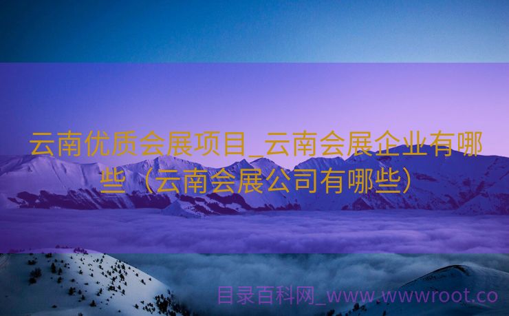 云南优质会展项目_云南会展企业有哪些（云南会展公司有哪些）