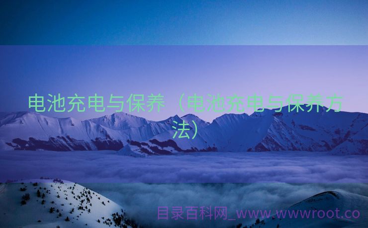 电池充电与保养（电池充电与保养方法）