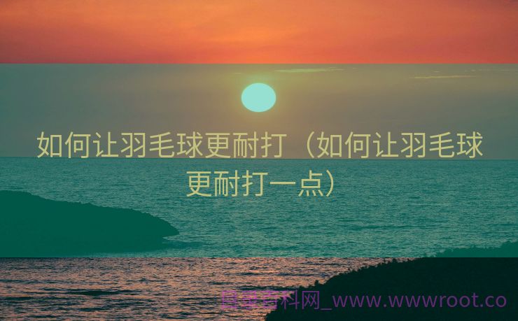 如何让羽毛球更耐打（如何让羽毛球更耐打一点）