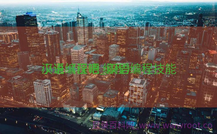 汉语编程吧_汉语编程技能
小说（汉语 编程）