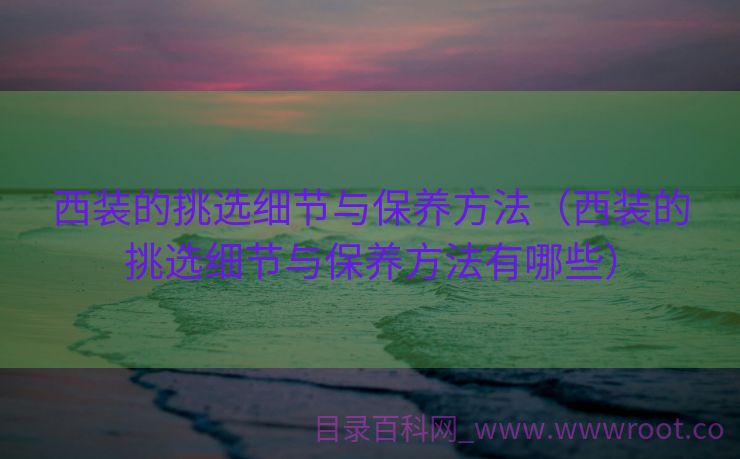 西装的挑选细节与保养方法（西装的挑选细节与保养方法有哪些）