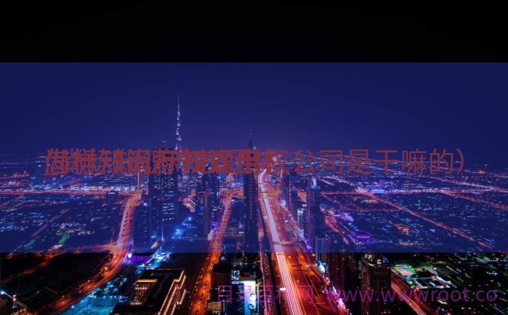 尚标知识产权雇用
_尚标知识产权团体
怎样（尚标知识产权公司是干嘛的）