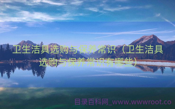 卫生洁具选购与保养常识（卫生洁具选购与保养常识有哪些）
